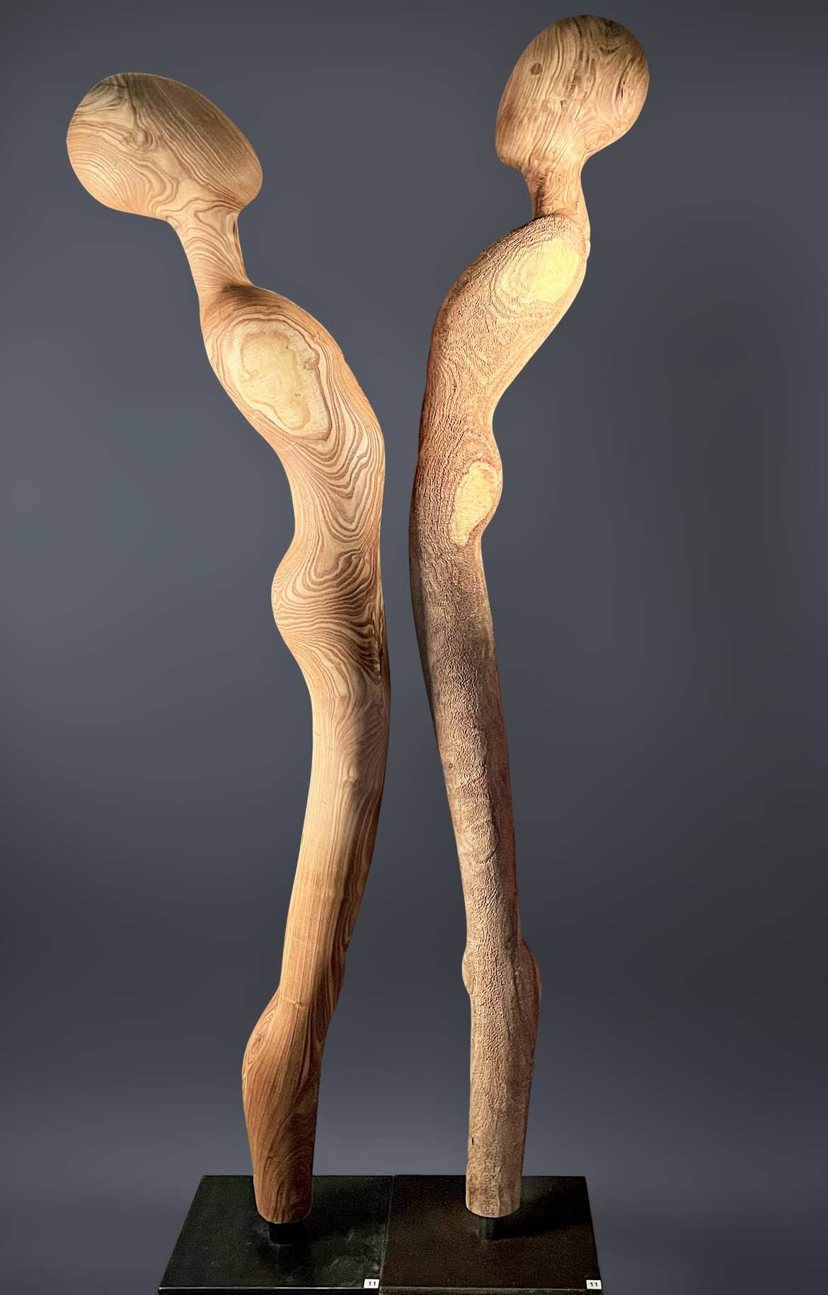 "Wos wüst'n" | 2023 | japanische Akazie | 2-teilige Skulptur | Höhe 230 cm
